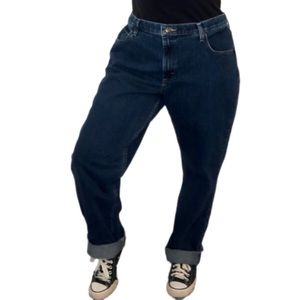 Retro Denim Riders High Waisted Dark-wash Casual Relaxed Jeans Size 18M